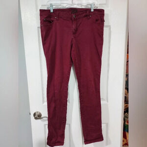 Daang Goodman Tripp NYC Skull Studded Wine Color Low Rise Skinny Jeans Size 13